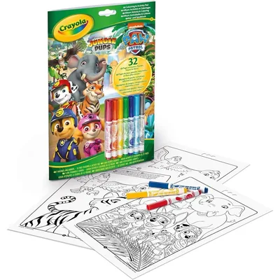 Blister 7 rotuladores + Libro Actividades Jungle Pups Patrulla Canina Paw Patrol Crayola