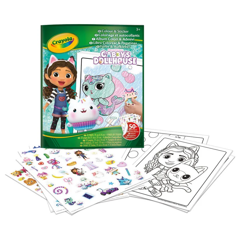 Libro colorear + stickers La Casa de Muñecas de Gabby