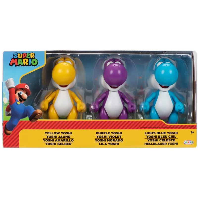 Blister 3 figuras Yoshi Super Mario Bros 10cm