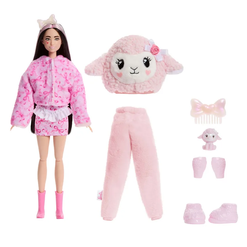 Muñeca Ovejita Rosa Cutie Reveal Lazos Dulces Barbie