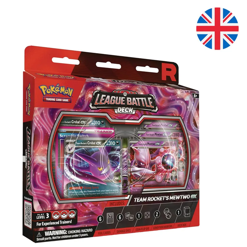 Blister cartas League Battle Deck Team Rockets Mewtwo Ex Pokemon ingles