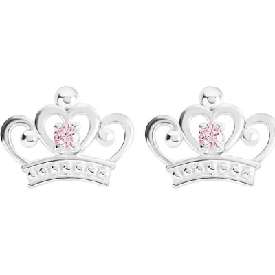 Pendientes Corona Princesas Disney plata