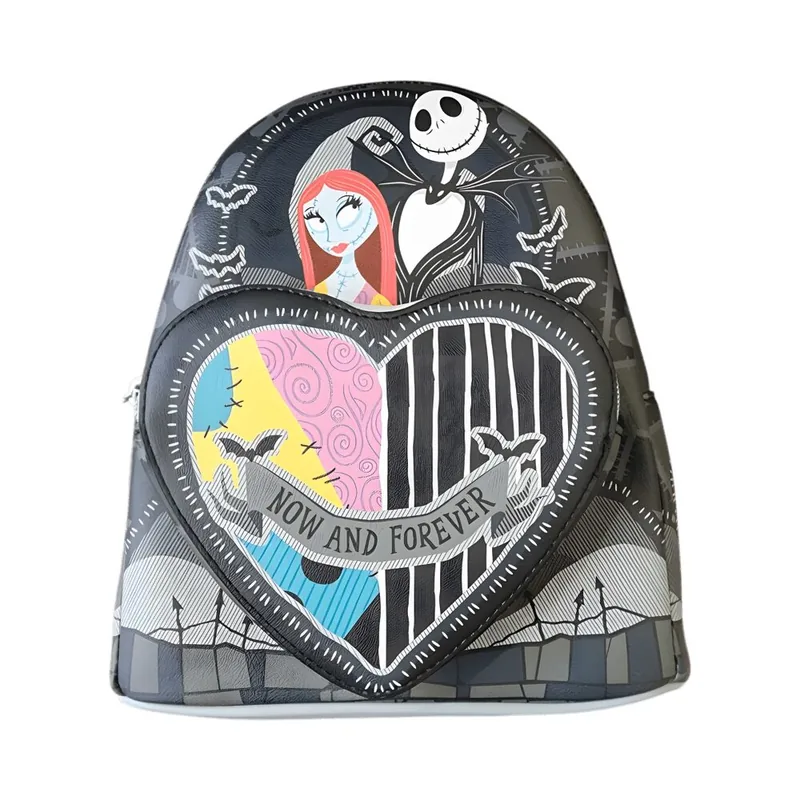 Mochila Corazon partido Jack y Sally Pesadilla antes de Navidad Loungefly 26cm