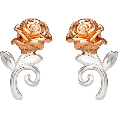 Pendientes Rosa La Bella y la Bestia Disney plata