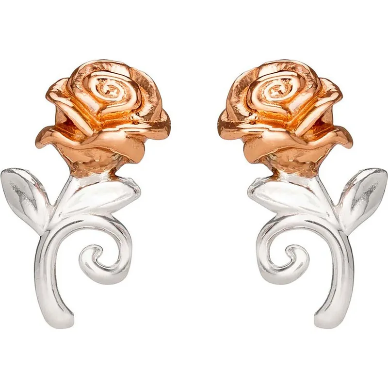 Pendientes Rosa La Bella y la Bestia Disney plata