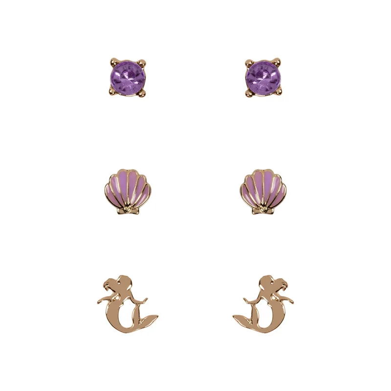 Set 3 Pares de pendientes La Sirenita Disney