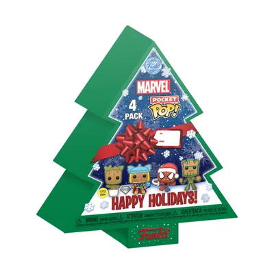 Arbol Navidad con 4 figuras Pocket POP Marvel Tree Holiday Exclusive