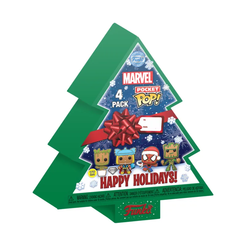 Arbol Navidad con 4 figuras Pocket POP Marvel Tree Holiday Exclusive