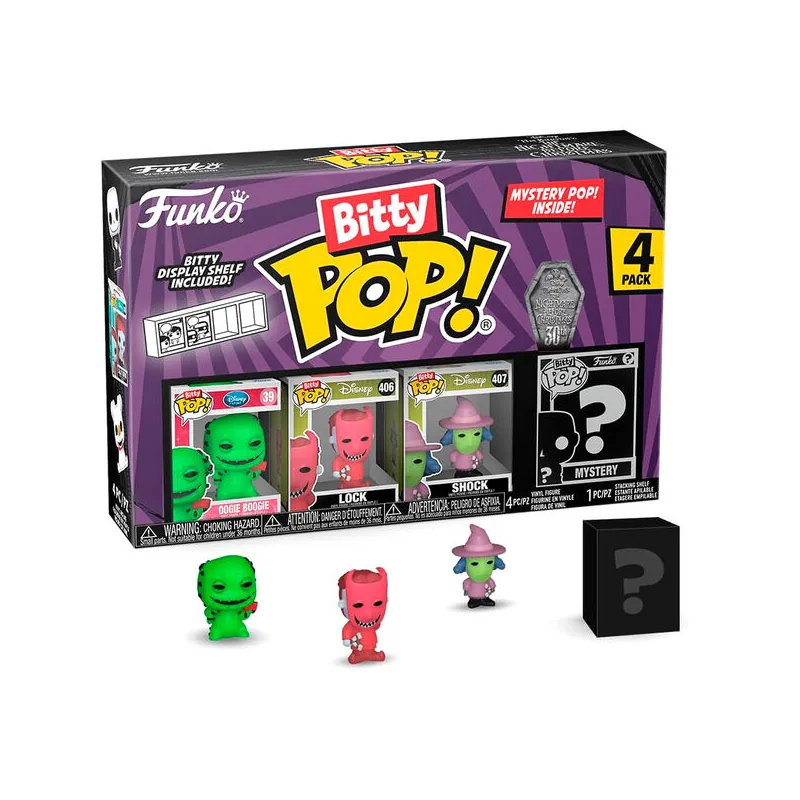 Blister 4 figuras Bitty POP Disney Pesadilla Antes de Navidad Oogie Boogie