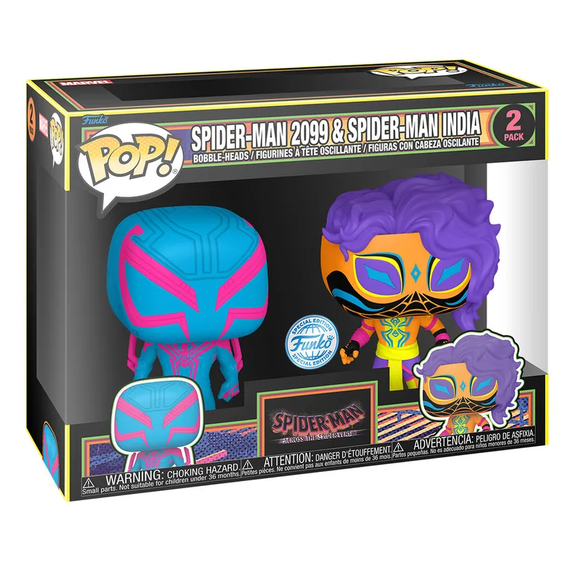 Blister 2 figuras POP Spiderman - Spider-Man 2099 & Spider-Man India Exclusive