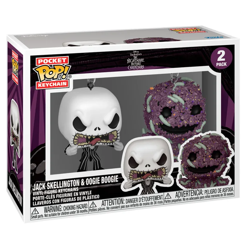 Blister 2 llaveros Pocket POP Disney Pesadilla Antes de Navidad Jack & Oogie Boogie