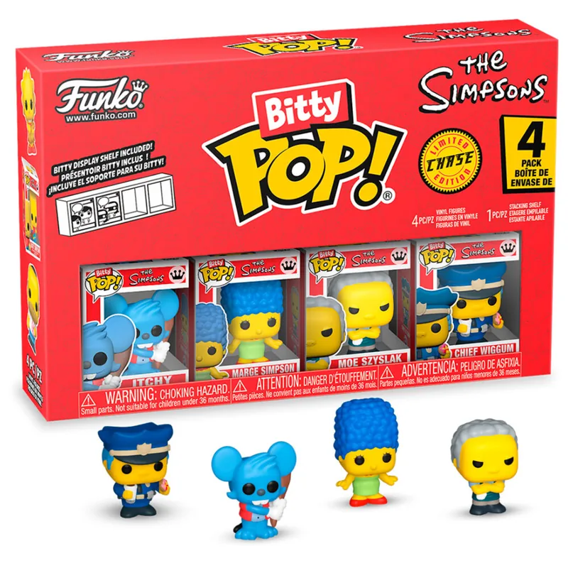 Blister 4 figuras Bitty POP Los Simpsons Itchy