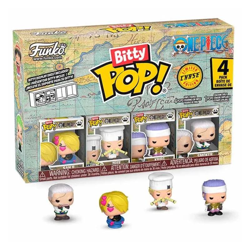 Blister 4 figuras Bitty POP One Piece Sanji