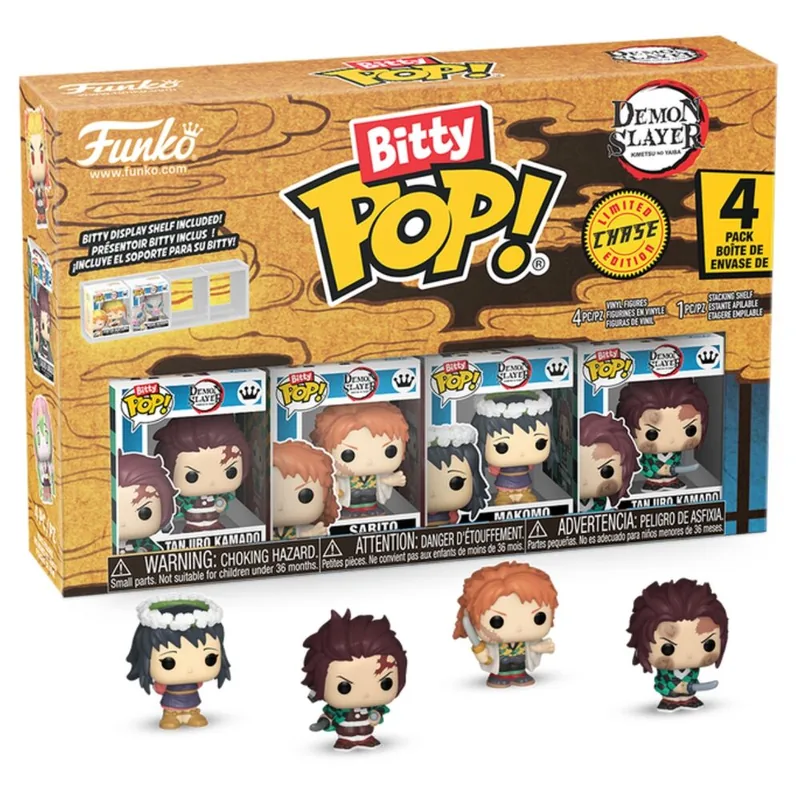 Blister 4 figuras Bitty POP Demon Slayer Tanjiro