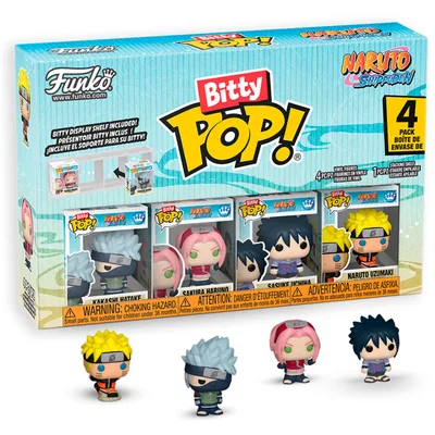 Blister 4 figuras Bitty POP Naruto Shippuden Team 7