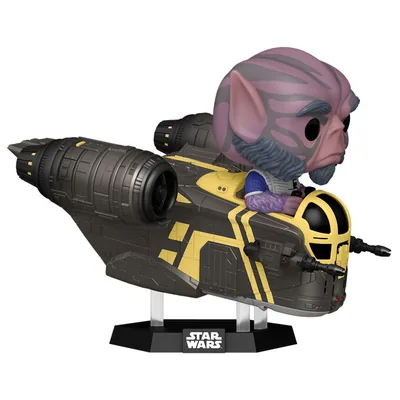 Figura POP Rides Deluxe Star Wars Mandalorian & Grogu Zeb Orrelios in the Razor Crest
