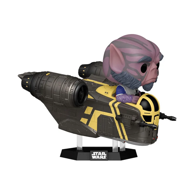Figura POP Rides Deluxe Star Wars Mandalorian & Grogu Zeb Orrelios in the Razor Crest