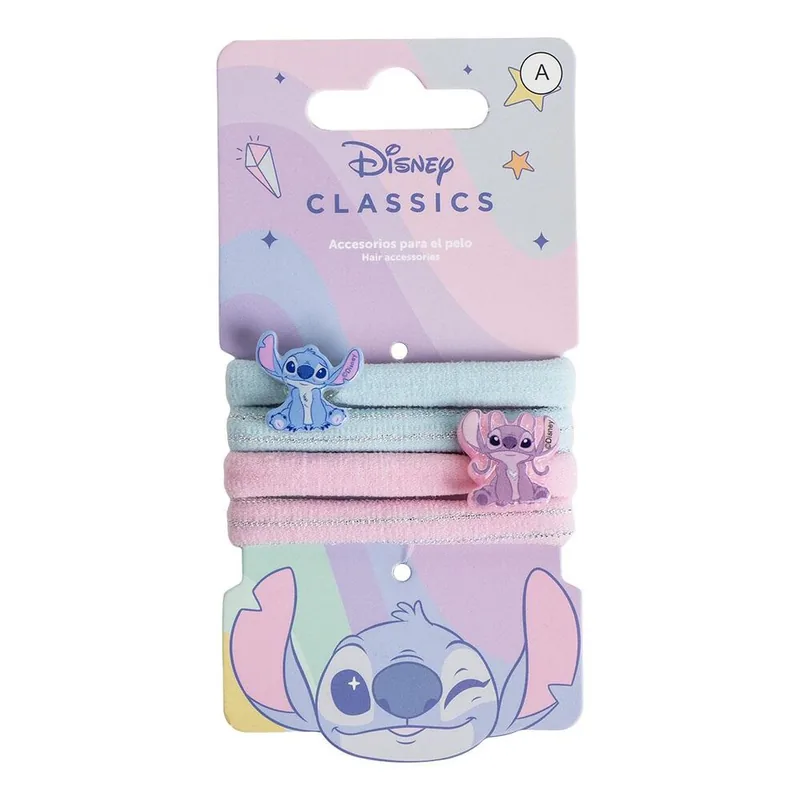 Blister 4 coleteros Angel & Stitch Disney