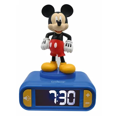 Reloj Despertador Luz Nocturna 3D Mickey Disney