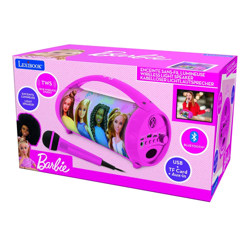 Altavoz Bluetooth Luminoso + Microfono Barbie