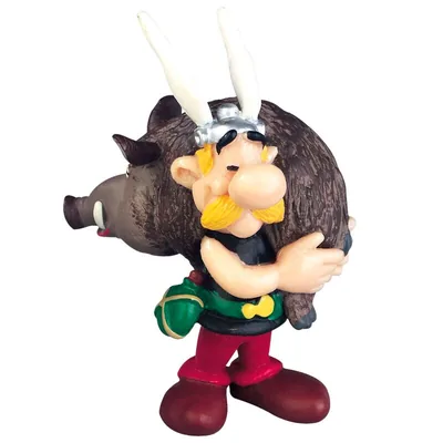Figura Asterix con Jabali Asterix El Galo 6cm