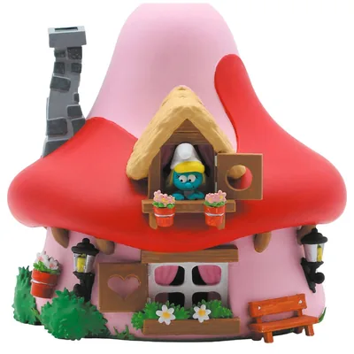 Figura hucha Casa Seta Pitufina Los Pitufos 15cm