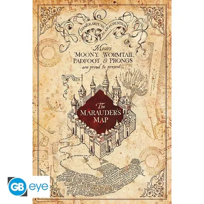 Póster Harry Potter Mapa del Merodeador 91,5x61 cm