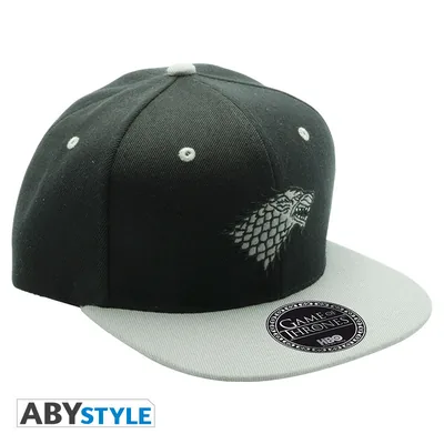 Gorra snapback Juego de Tronos Stark negra y gris