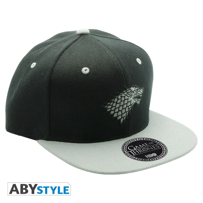 Gorra snapback Juego de Tronos Stark negra y gris
