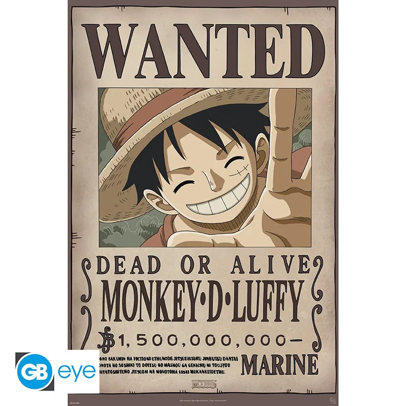Póster One Piece Wanted Luffy New 2 91,5x61 cm