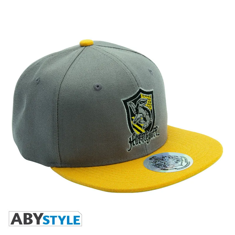 Gorra snapback Harry Potter Hufflepuff gris y amarilla
