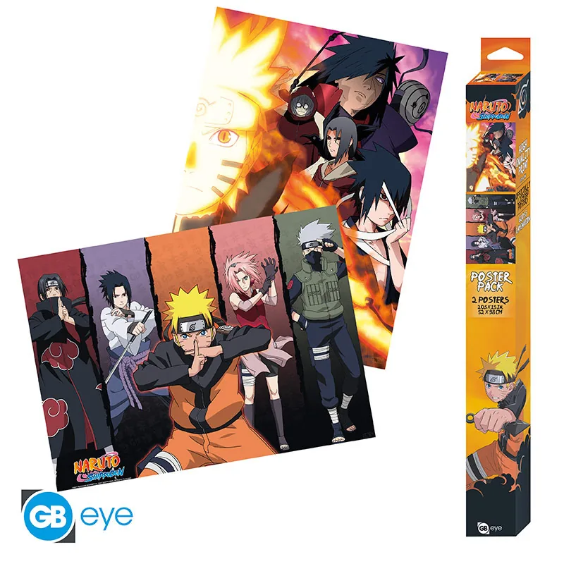 Set 2 pósters Naruto Shippuden Groups 52x38 cm