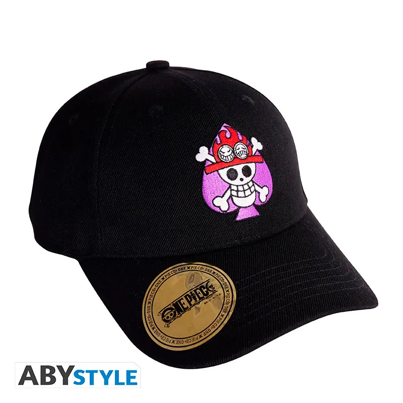 Gorra One Piece Calavera de Ace negra