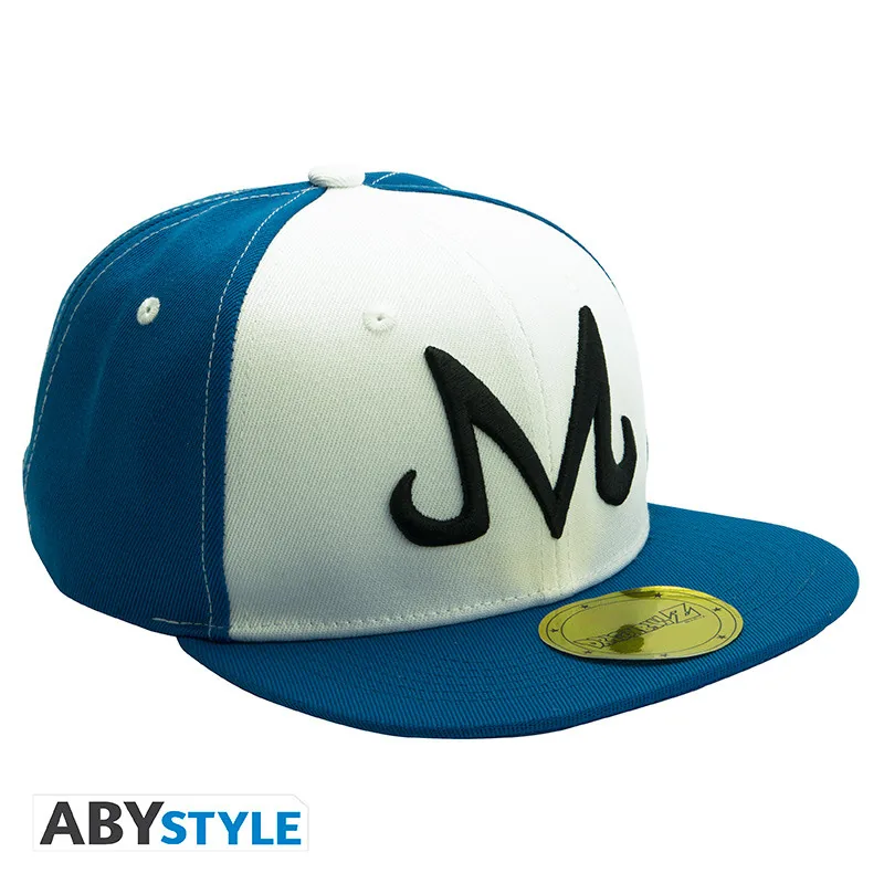 Gorra snapback Dragon Ball Majin azul y blanca
