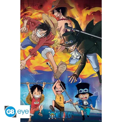 Póster One Piece Ace Sabo Luffy 91,5x61 cm