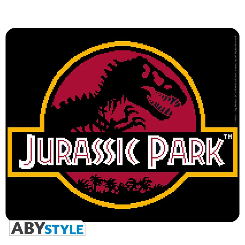 Alfombrilla de ratón flexible Jurassic Park logo pixelado