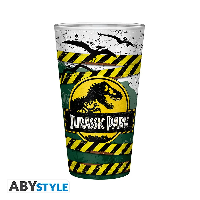 Vaso grande Jurassic Park Peligro, alto voltaje 400 ml