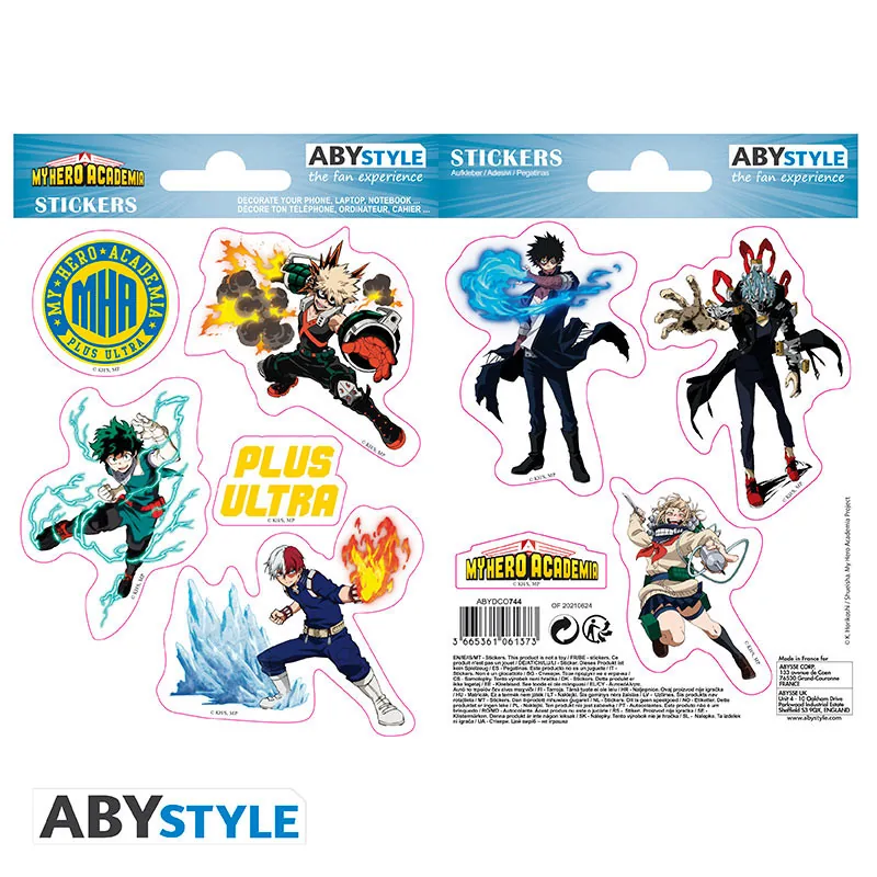 Pegatinas My Hero Academia Héroes y villanos 16x11 cm (2 hojas)