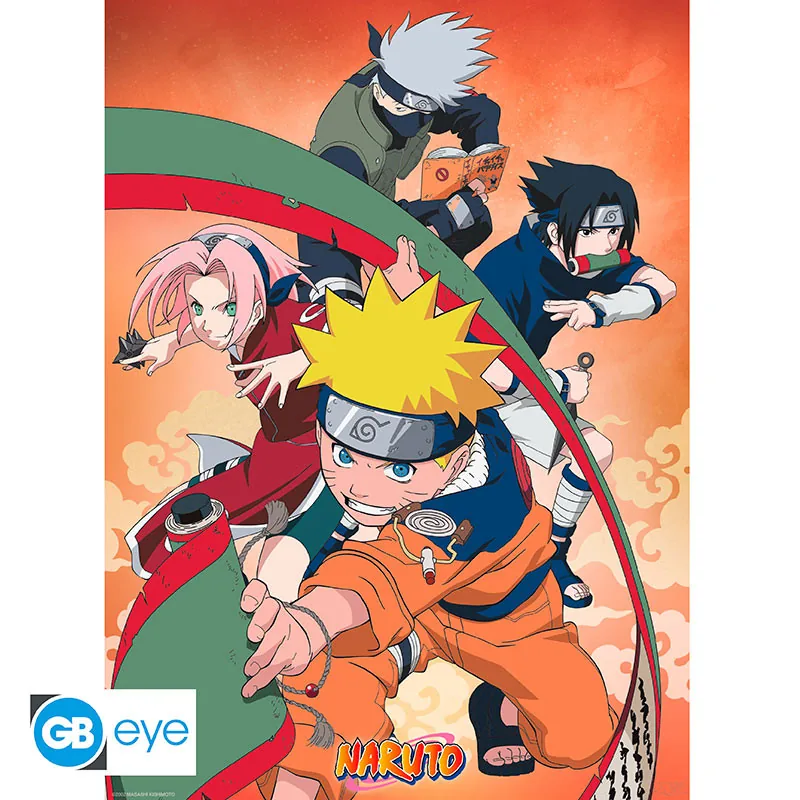 Póster Chibi Naruto Equipo 7 52x38 cm