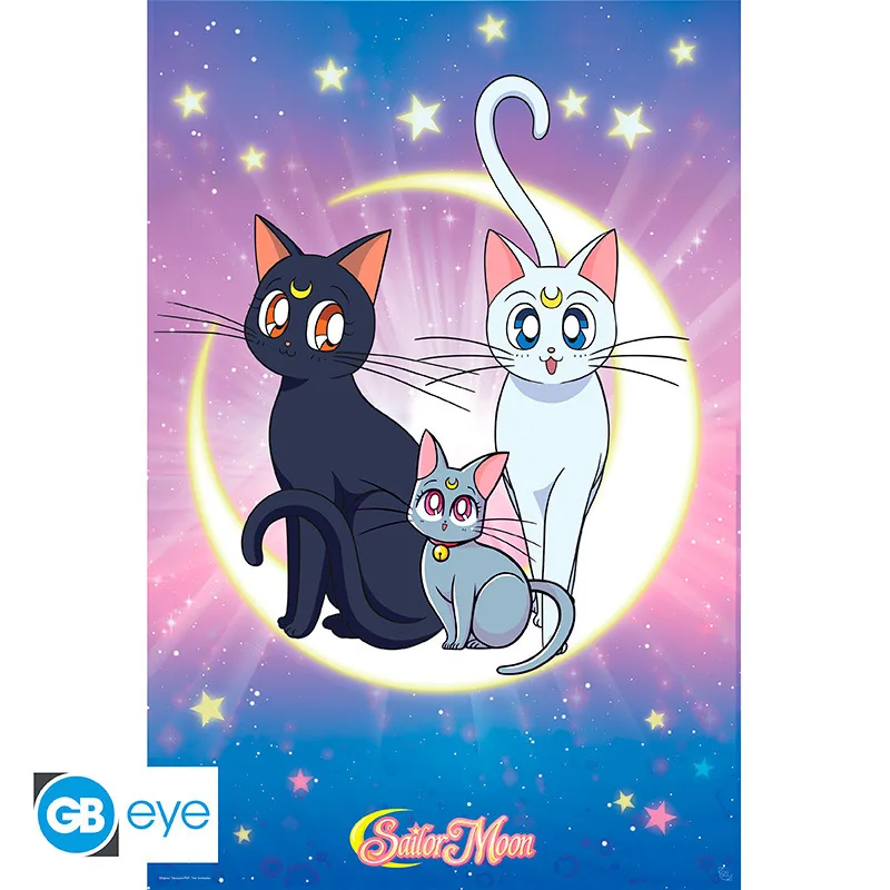 Póster Sailor Moon Luna, Artemis y Diana 91,5x61 cm