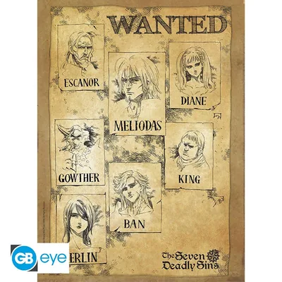 Póster The Seven Deadly Sins Wanted 52x38 cm