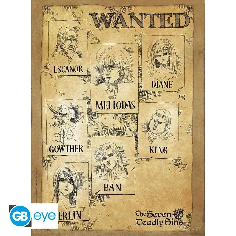 Póster The Seven Deadly Sins Wanted 52x38 cm