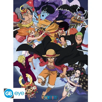 Póster One Piece Wano Raid 52x38 cm