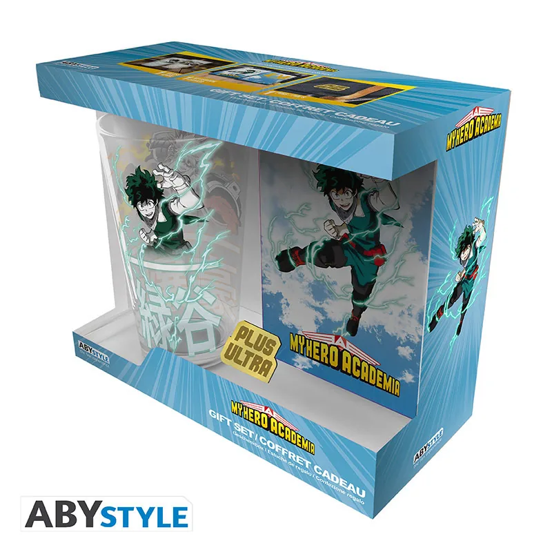 Pack vaso XXL, pin y cuaderno de bolsillo My Hero Academia Héroes