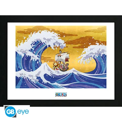 Lámina enmarcada One Piece Thousand Sunny 30x40 cm