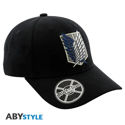 Gorra Attack on Titan Símbolo de la Legión de Reconocimiento negra