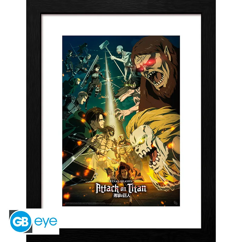 Lámina enmarcada Attack on Titan S4 Key Art 3 30x40 cm