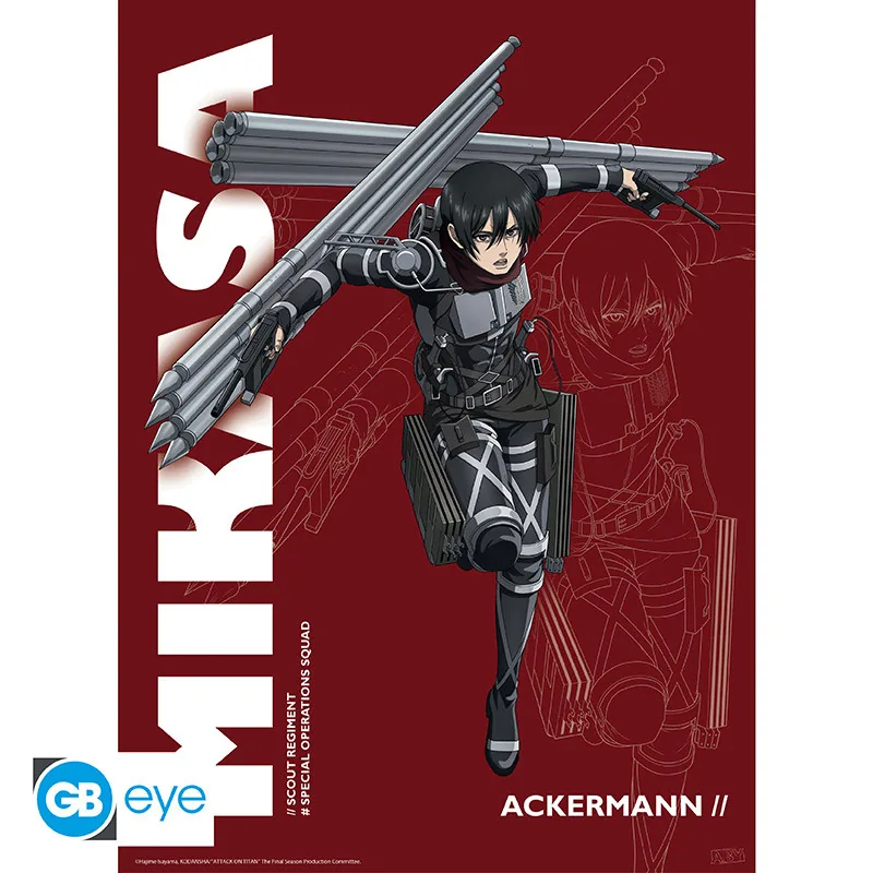 Póster Chibi Attack on Titan S4 Mikasa 52x38 cm