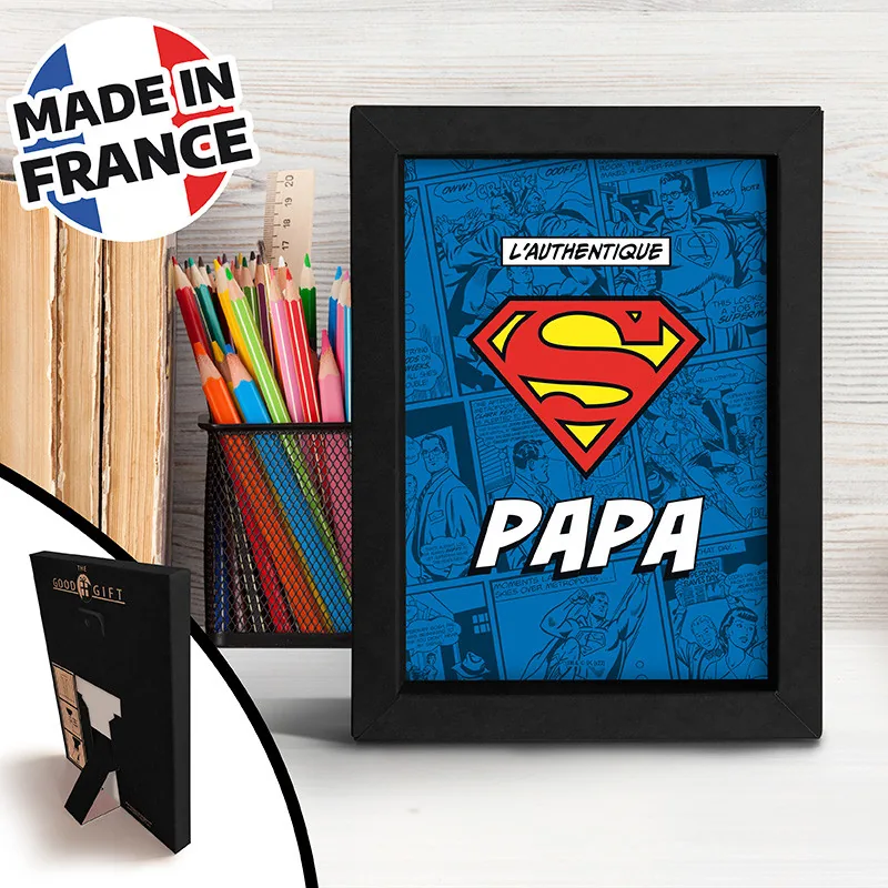 Marco kraft negro Superman L'authentique "S" Papa 15x20 cm