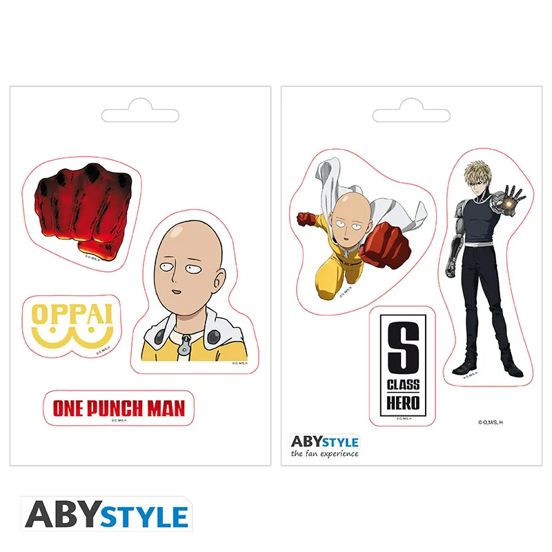 Pegatinas One Punch Man Saitama and Icons 16x11 cm